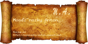 Mosánszky Anton névjegykártya